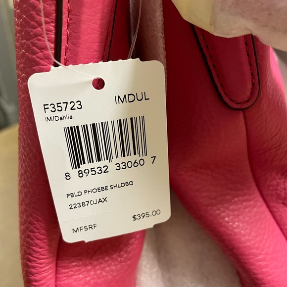 Coach Phoebe Leather Shoulder bag- pink Dahlia with goldtone NWT πHost Pick x4!π - Picture 4 of 9